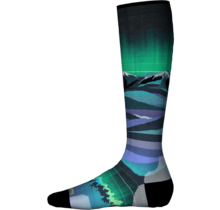 Smartwool Junior Ski Zero Cushion Aurora Flash Print Otc Socks (24/25) Black-001