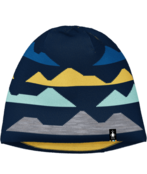 Smartwool Kids' Mountain Pattern Reversible Beanie (24/25) Deep Navy-092