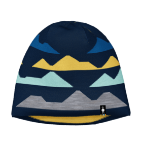 Smartwool Kids' Mountain Pattern Reversible Beanie (24/25) Deep Navy-092