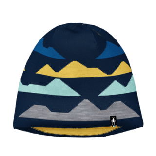 Smartwool Kids' Mountain Pattern Reversible Beanie (24/25) Deep Navy-092