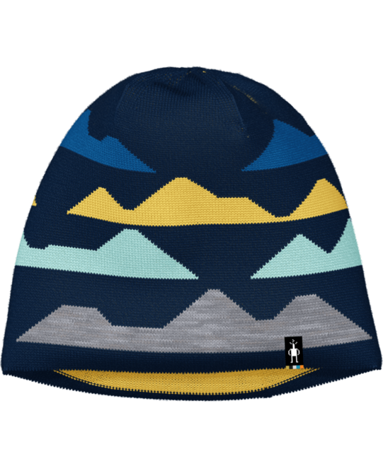 Smartwool Kids' Mountain Pattern Reversible Beanie (24/25) Deep Navy-092