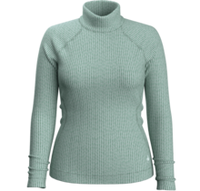 Smartwool Womens Thermal Merino Rib Turtleneck (24/25) Arctic Green Heather-N67