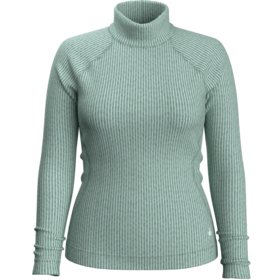 Smartwool Womens Thermal Merino Rib Turtleneck (24/25) Arctic Green Heather-N67