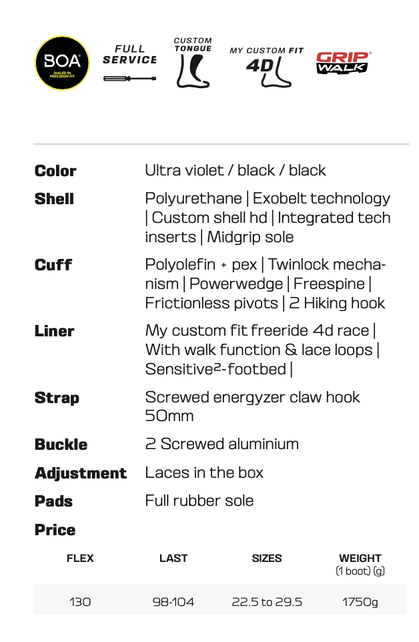 Salomon Shift Alpha Boa 130 (25/26) Ultra Violet / Black / Black