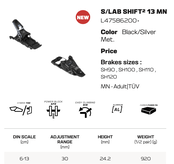 Salomon S/Lab Shift2 13 Multinorm (25/26) Black