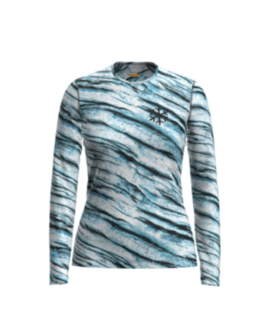 Icebreaker Women Merino 200 Oasis Ls Crewe Protect Our Winters Aop (24/25) Snow/Aop-03P