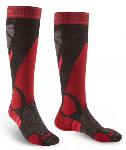 Bridgedale Mens Ski Lightweight (26/27) Graphite/Red