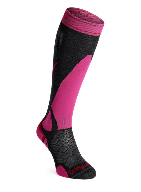 Bridgedale Ski Lw Wmn (25/26) Womens-388 Graphite/Pink