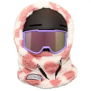 Mdxone Over The Helmet Balaclava Soft Plush (25/26) Hearts Pink & White