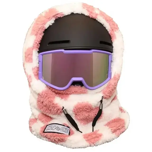 Mdxone Over The Helmet Balaclava Soft Plush (25/26) Hearts Pink & White