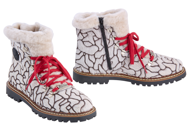 Ammann Splugen (24/25) White Puzzle Cowhide & Lambsfur Collar/Tongue