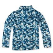 Hot Chillys Youth Velvet Fleece Crew (23/24) Blue Abstract Camo Blc