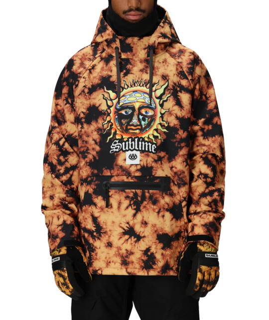 686 Men's Waterproof Hoody (25/26) Sublime Orange Tie Dye-Sotd