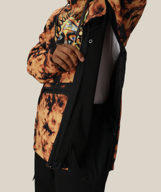 686 Men's Waterproof Hoody (25/26) Sublime Orange Tie Dye-Sotd