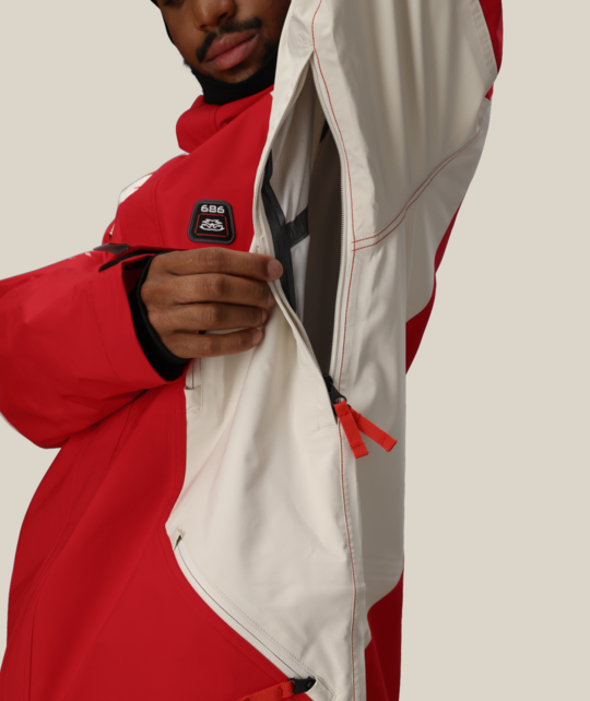 686 Mens 2002 X3 Shell Jacket (25/26) True Red Colorblock-Trcb