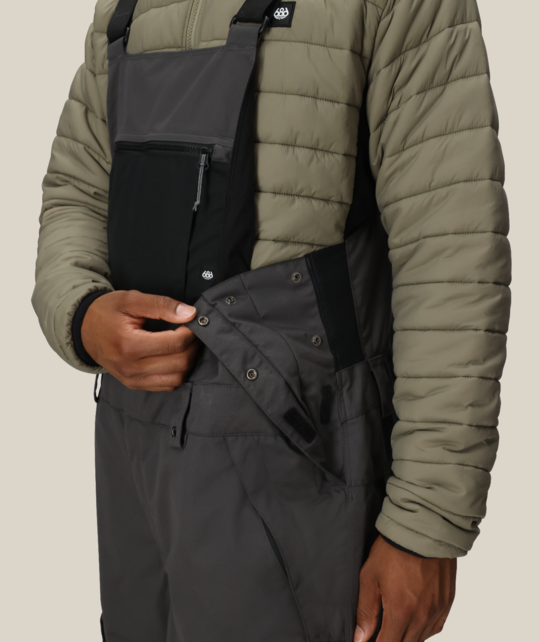 686 Mens Hot Lap Insulated Bib (25/26) Charcoal Colorblock-Chcb