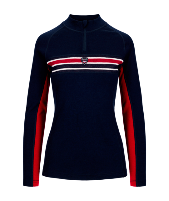 Dale Of Norway Aksla Fem Baselayer Half Zip (25/26) Navy Red/Offwhite-C00