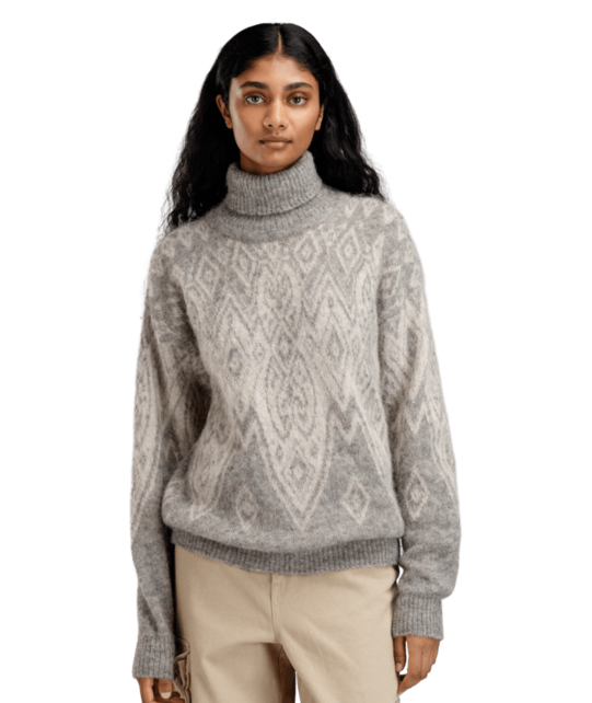 Dale Of Norway Falun Alpa Feminine Sweater (25/26) Lightcharcoal/Offwhite-T00