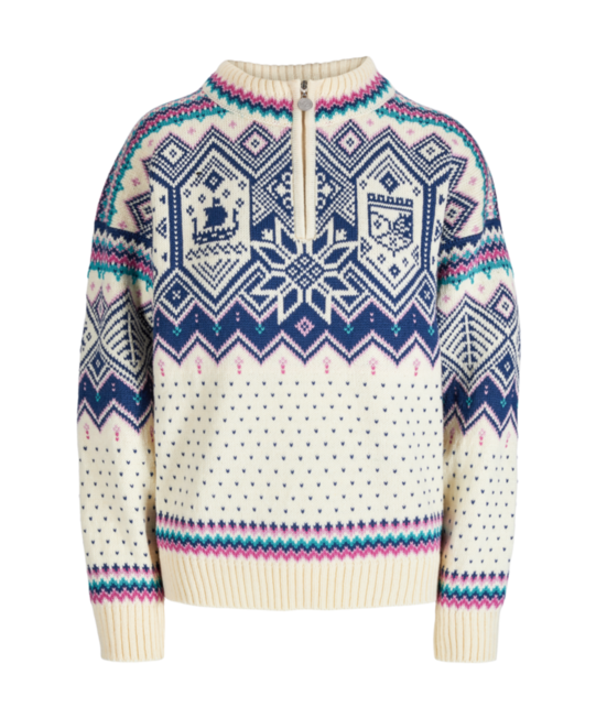 Dale Of Norway Vm Trondheim Fem. Sweater (25/26) Offwhite/Indigo/Orchid-A00