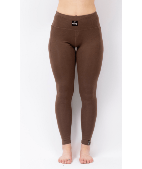 Eivy Pocket Merino Wool Rib Tights (25/26) Brown