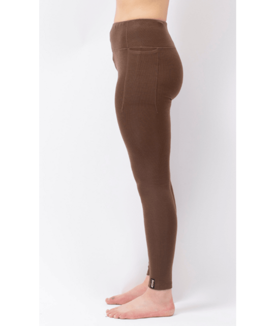 Eivy Pocket Merino Wool Rib Tights (25/26) Brown