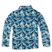 Hot Chillys Youth Velvet Fleece Crew (23/24) Blue Abstract Camo Blc