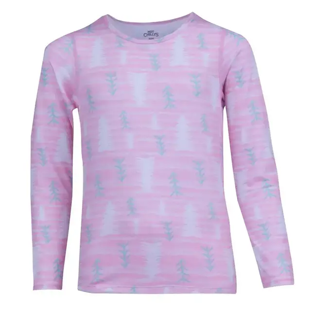 Hot Chillys Youth Velvet Fleece Crew (25/26) PTP Pine Tree Petal