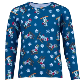 Hot Chillys Youth Velvet Fleece Crew (25/26) SNB Snow Bears