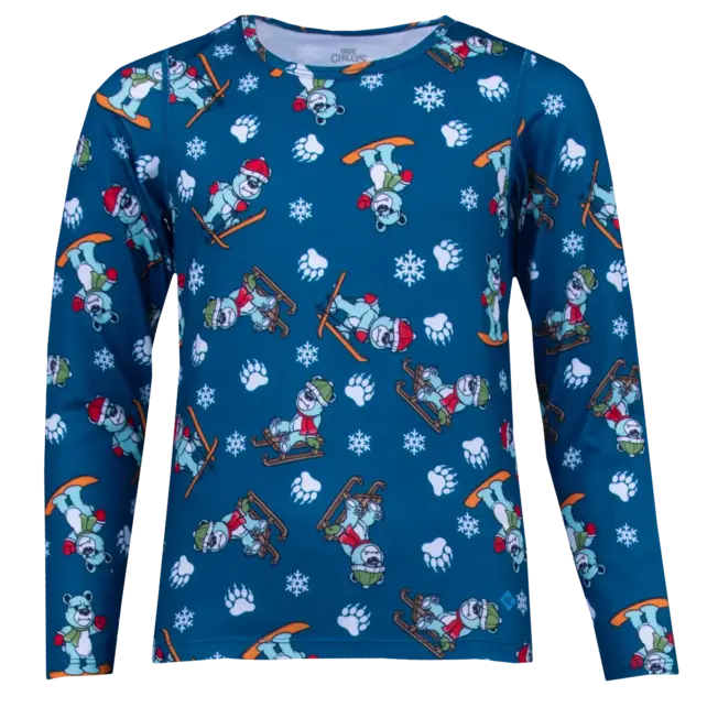 Hot Chillys Youth Velvet Fleece Crew (25/26) SNB Snow Bears