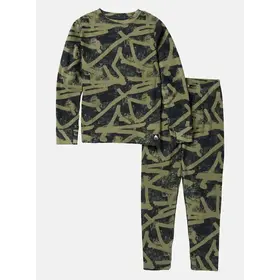Burton Kids' Fleece Base Layer Set (25/26) Forest City Streets-E2F