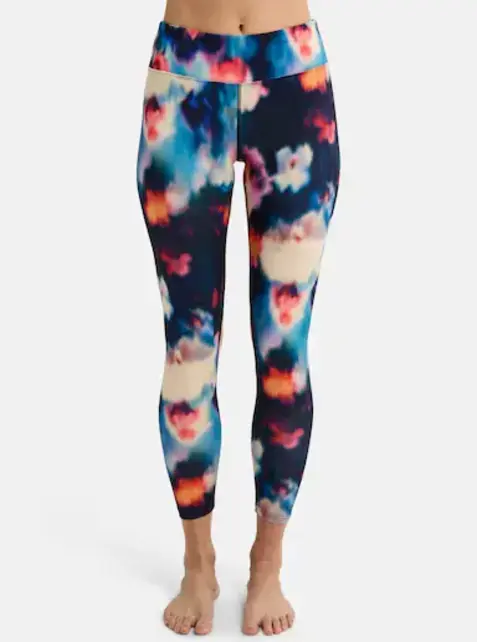 Burton Women's Midweight Base Layer Pants (25/26) Floral Blur-Ezh