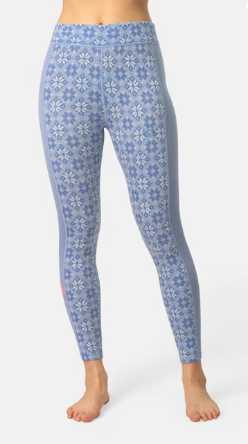 Kari Traa Rose High Waisted Baselayer Pants - 100% Merino Wool (25/26) Pastel Light Blue-Iris
