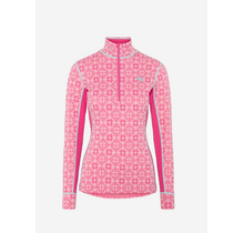 Kari Traa Rose Half Zip Baselayer Top - 100% Merino Wool (25/26) Bright Pink-Spink