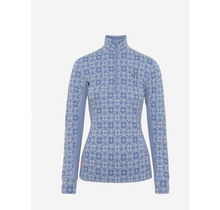 Kari Traa Rose Half Zip Baselayer Top - 100% Merino Wool (25/26) Pastel Light Blue-Iris