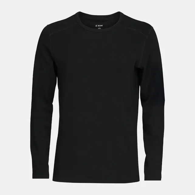 Le Bent Mens Heavyweight Grid Fleece Crew (26/27) Black