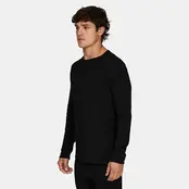 Le Bent Mens Heavyweight Grid Fleece Crew (26/27) Black