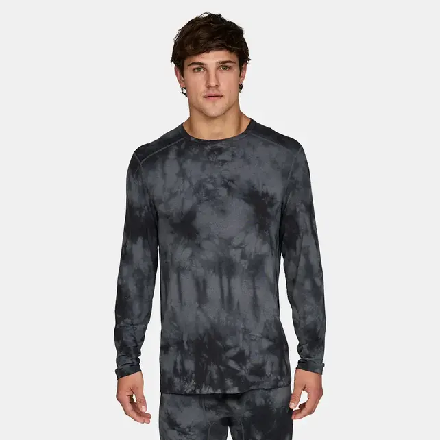 Le Bent Mens Lightweight Crew (25/26) Charcoal Tie Dye-971