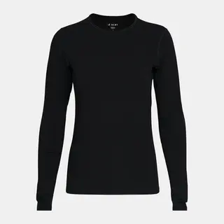 Le Bent Womens Heavyweight Antarctic Grid Fleece Crew (25/26) Black-001