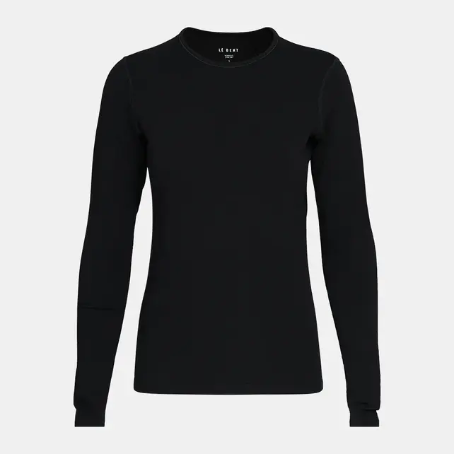 Le Bent Womens Heavyweight Antarctic Grid Fleece Crew (25/26) Black-001