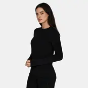 Le Bent Womens Heavyweight Grid Fleece Crew (26/27) Black