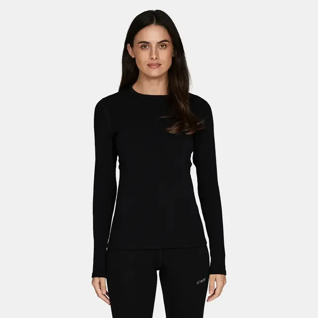 Le Bent Womens Heavyweight Grid Fleece Crew (26/27) Black
