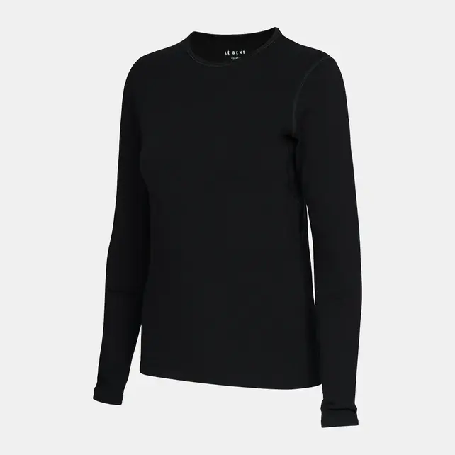 Le Bent Womens Heavyweight Antarctic Grid Fleece Crew (25/26) Black-001