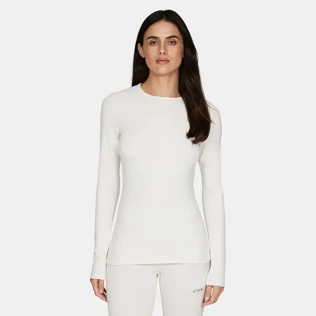 Le Bent Womens Heavyweight Grid Fleece Crew (26/27) Pearl