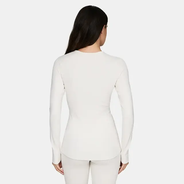 Le Bent Womens Heavyweight Grid Fleece Crew (26/27) Pearl
