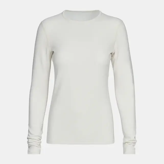 Le Bent Womens Heavyweight Antarctic Grid Fleece Crew (25/26) Pearl-113