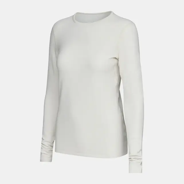 Le Bent Womens Heavyweight Antarctic Grid Fleece Crew (25/26) Pearl-113