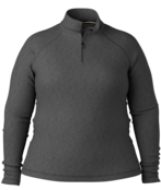 Smartwool Women's Classic Thermal Merino Base Layer 1/4 Zip Plus (25/26) Charcoal Heather-010