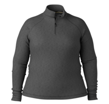 Smartwool Women's Classic Thermal Merino Base Layer 1/4 Zip Plus (25/26) Charcoal Heather-010