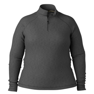 Smartwool Women's Classic Thermal Merino Base Layer 1/4 Zip Plus (25/26) Charcoal Heather-010