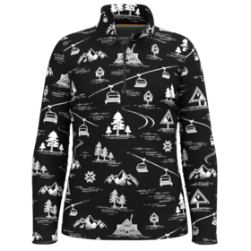 Smartwool Kids' Classic Thermal Merino Base Layer 1/4 Zip Boxed (25/26) Black Ski Day-Q12